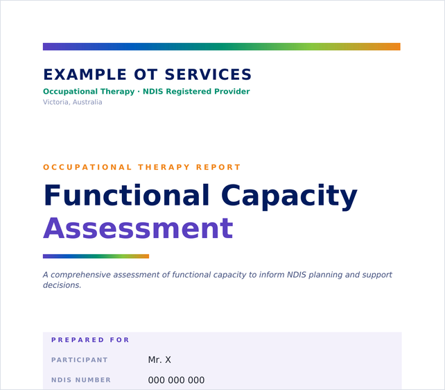 Functional Capacity sample report cover